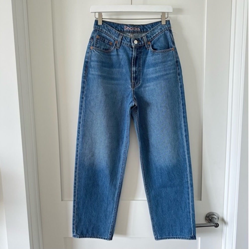 Mother SNACKS! High Waist Double Stack Ankle Blue Jeans 27
